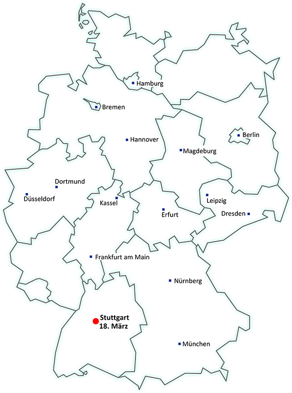 1. Deutscher Lymphtag - Deutschlandkarte